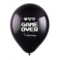 Воздушный шарик с надписью "Game over" (черный)