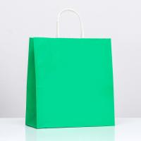 Пакет крафт "Радуга", зелёный, 25 х 12 х 27 см
