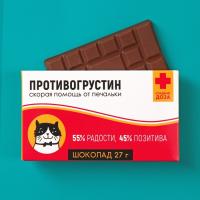 Молочный шоколад  "Противогрустин" 27г