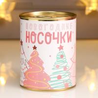 Носки в банке "Новогодние носочки самой милой" (женские, микс)