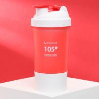 Шейкер спортивный "105",  красно-белый, с чашей под протеин 500 мл 
